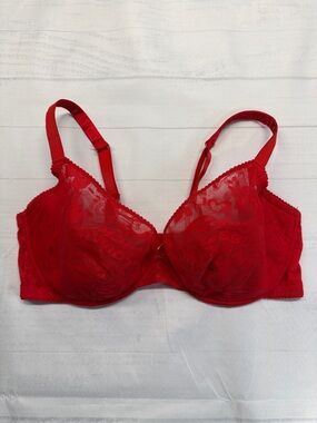 Savage x Fenty Red Lace Love Sick Kiss Off Bra Size 40H